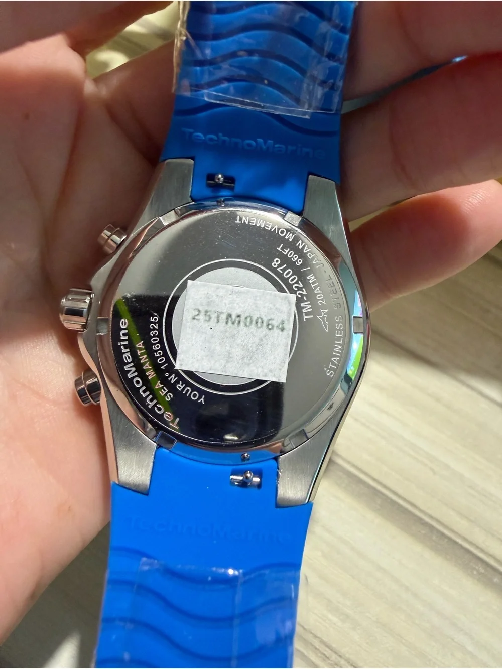 TechnoMarine Blue Dial Chronograph Silicone Strap Watch